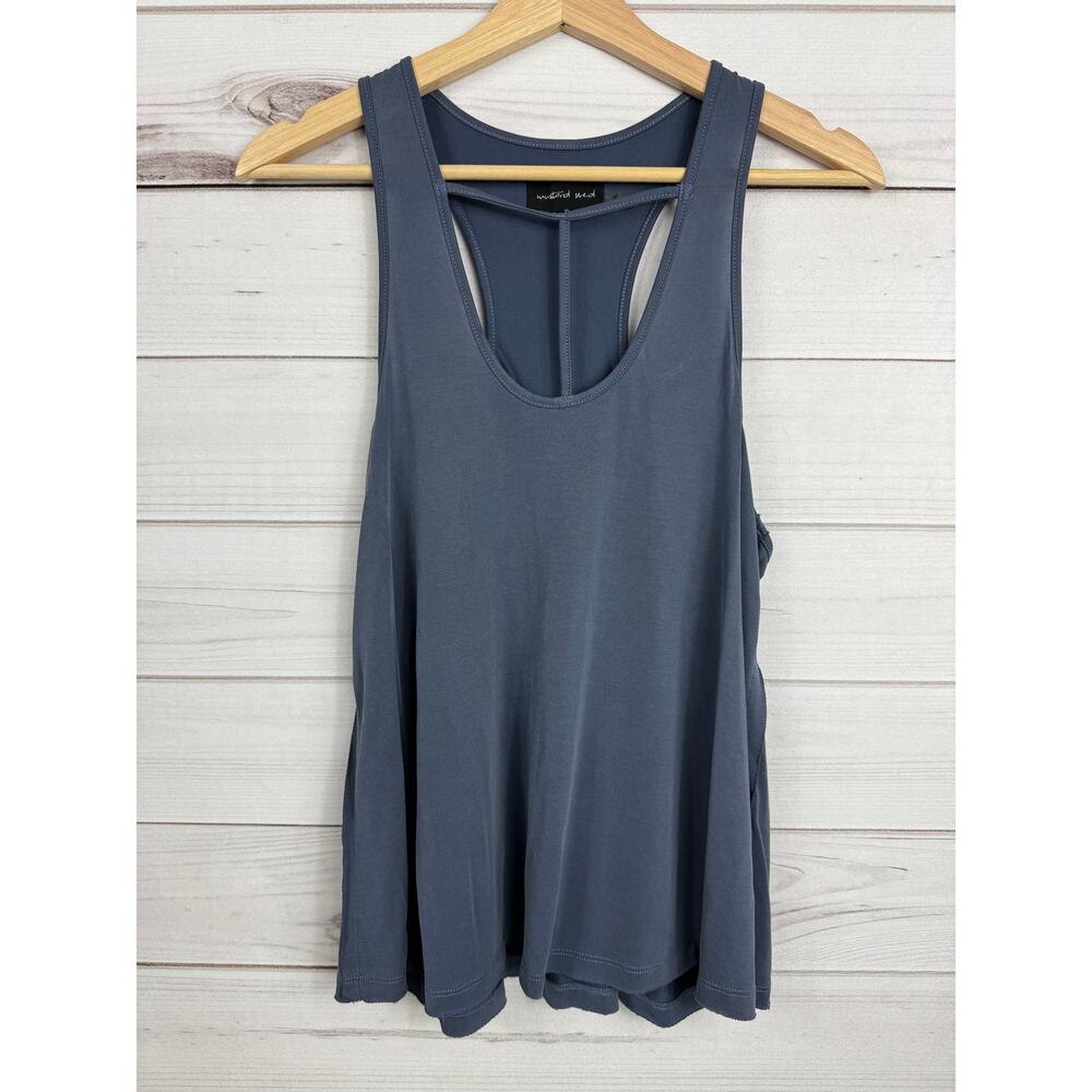 Mustard Seed Blue Scoop Neck Cutout Racerback Tank Top‎ Size Large